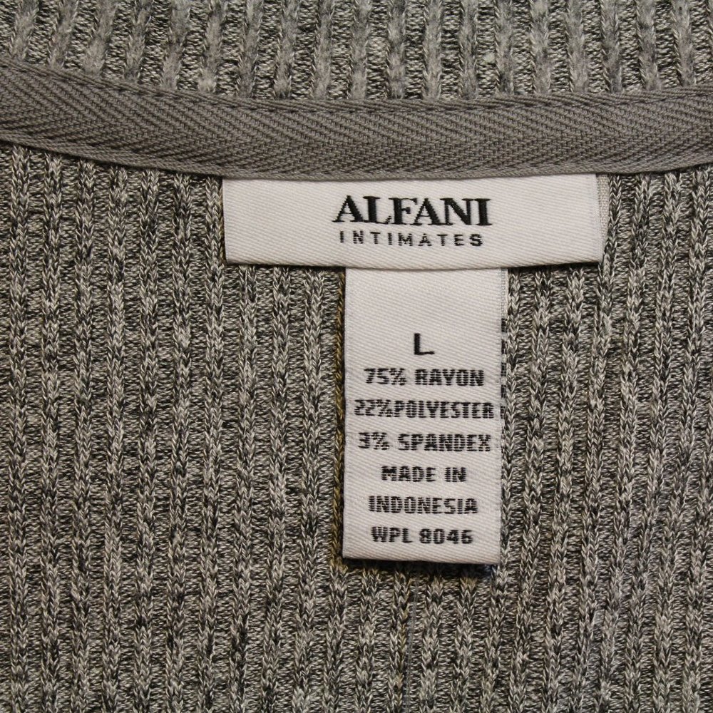NWT Alfani Ribbed Henley Pajama Top Sleep Shirt - Picture 3 of 4